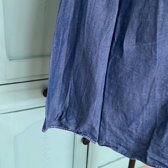 Zara Navy Denim Top. Small - Picture 5 of 12